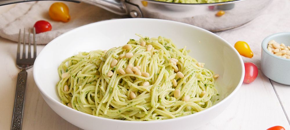 The Creamiest Pesto Angel Hair Pasta In Just Three Simple Steps Recipe and Video