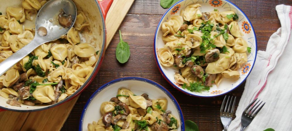 Vegetarian Mushroom Tortellini Recipe and Video