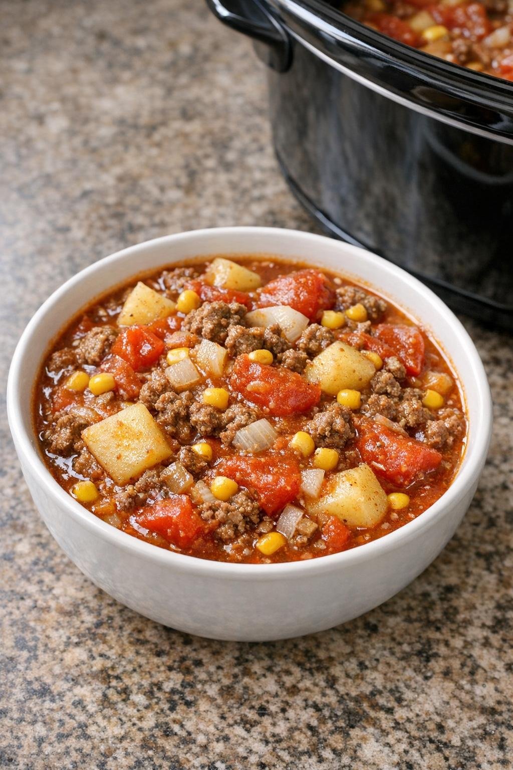 Finished Hoover stew in a bowl