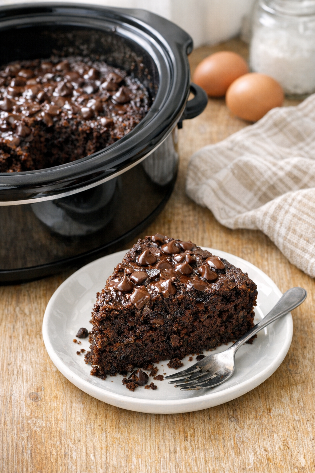 Finished slow cooker mayonnaise cake