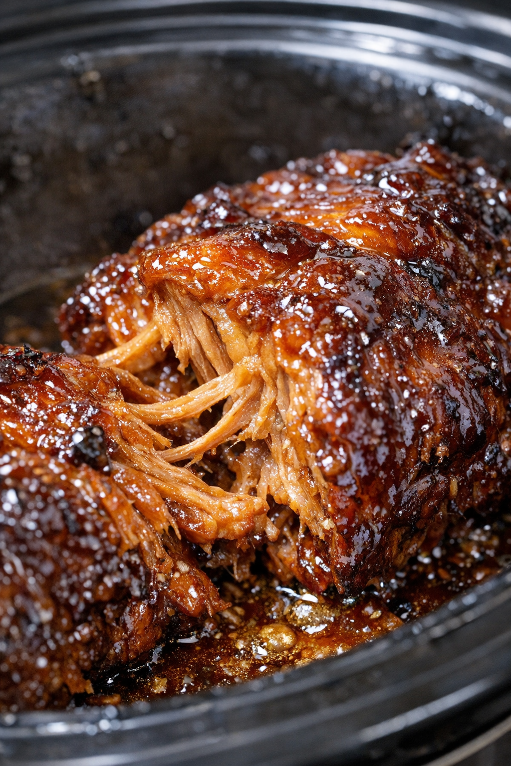 Finished slow cooker glazed protein