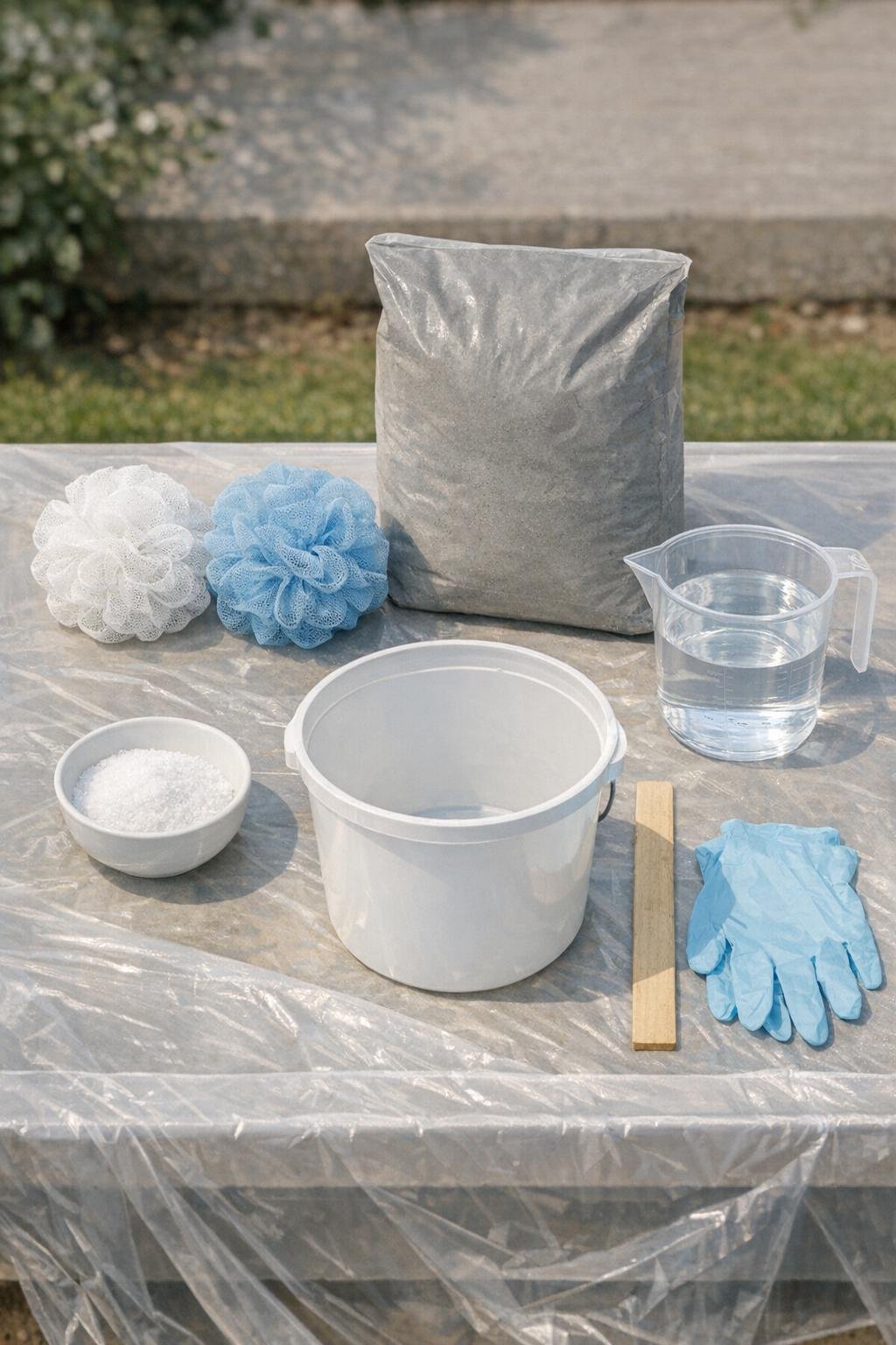 Materials for making decorative concrete garden spheres