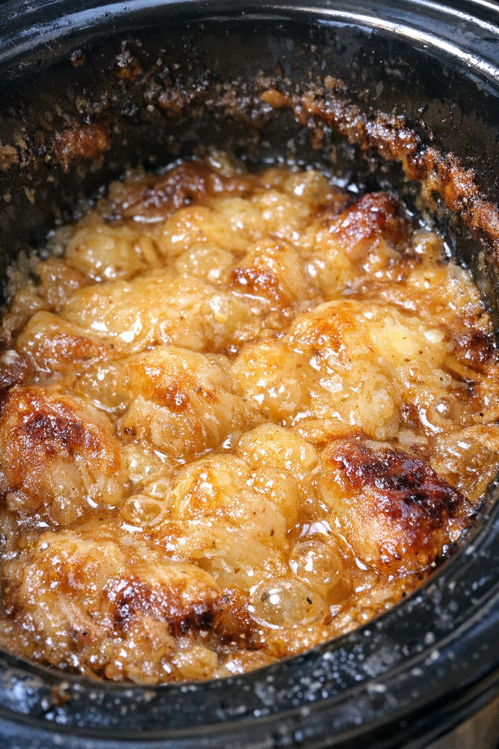 Bubbling thick golden slow cooker dish