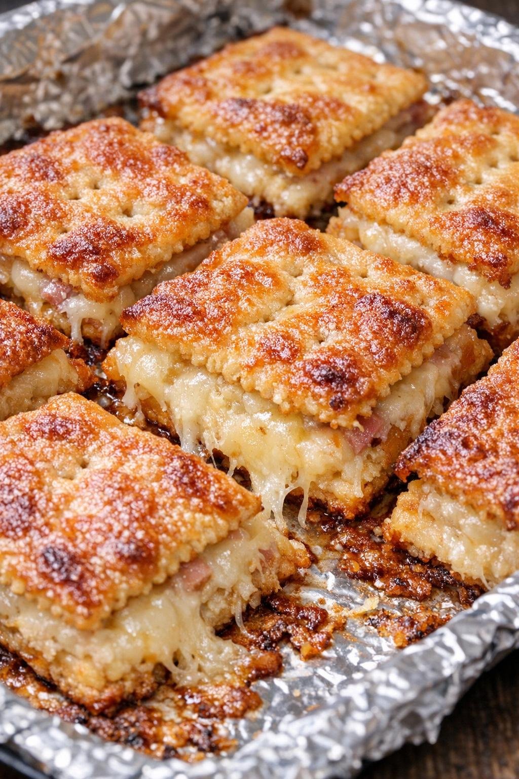 Southern 3-ingredient baked swiss squares fresh from the oven