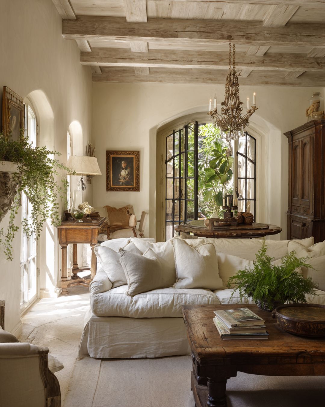 Step inside this lavender-lined French cottage with powder-blue doors ...