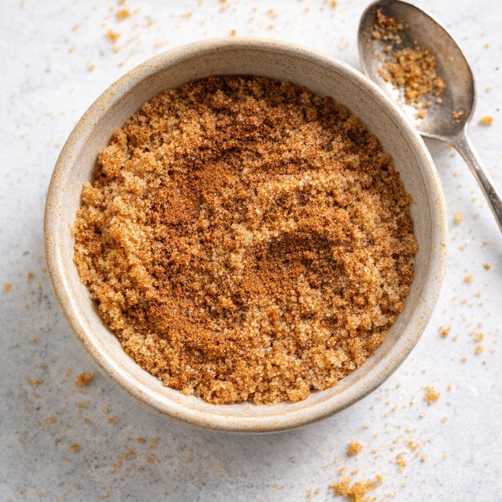 Brown sugar and cinnamon mixed in a small bowl