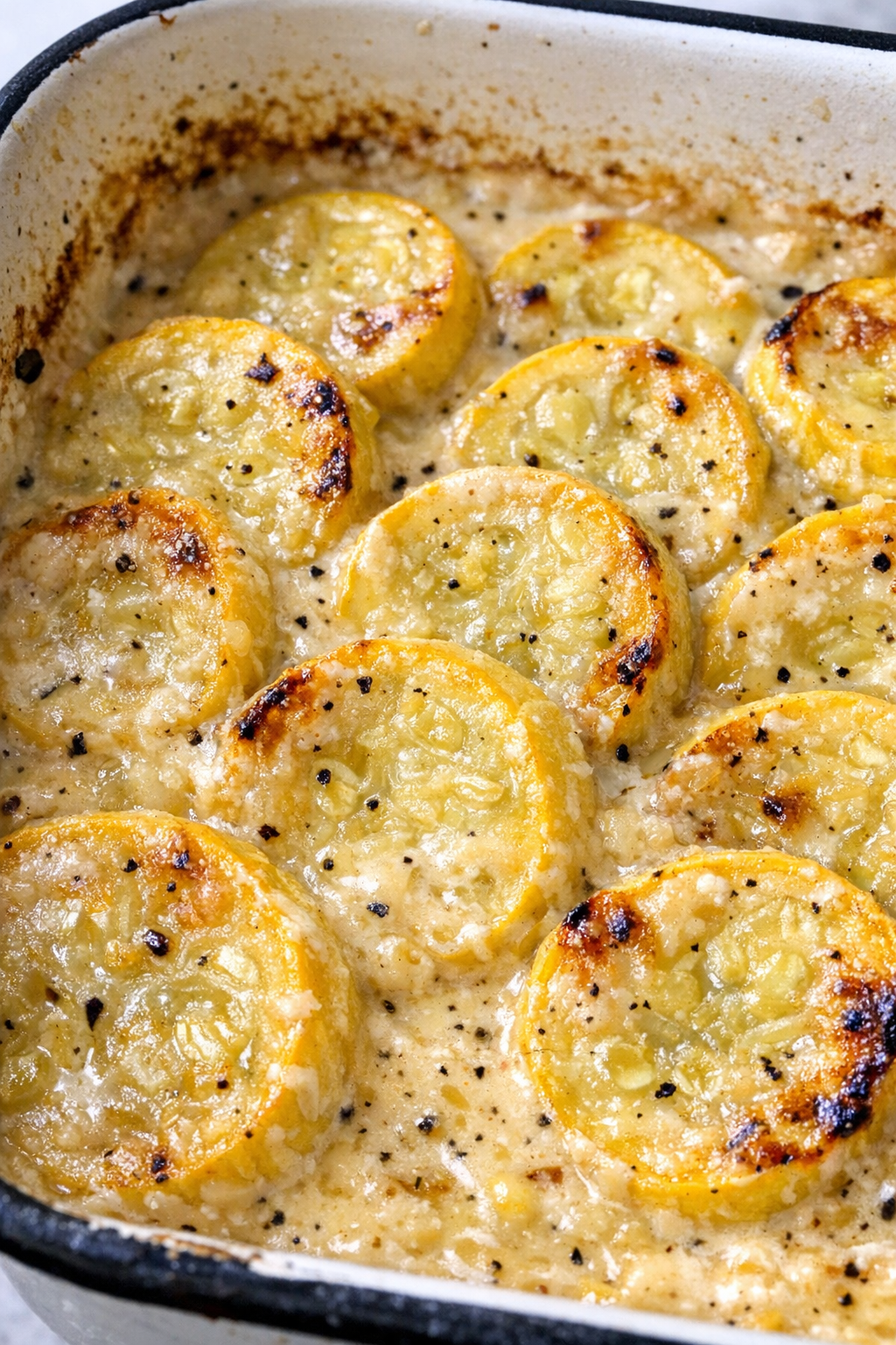Finished creamy summer squash pot