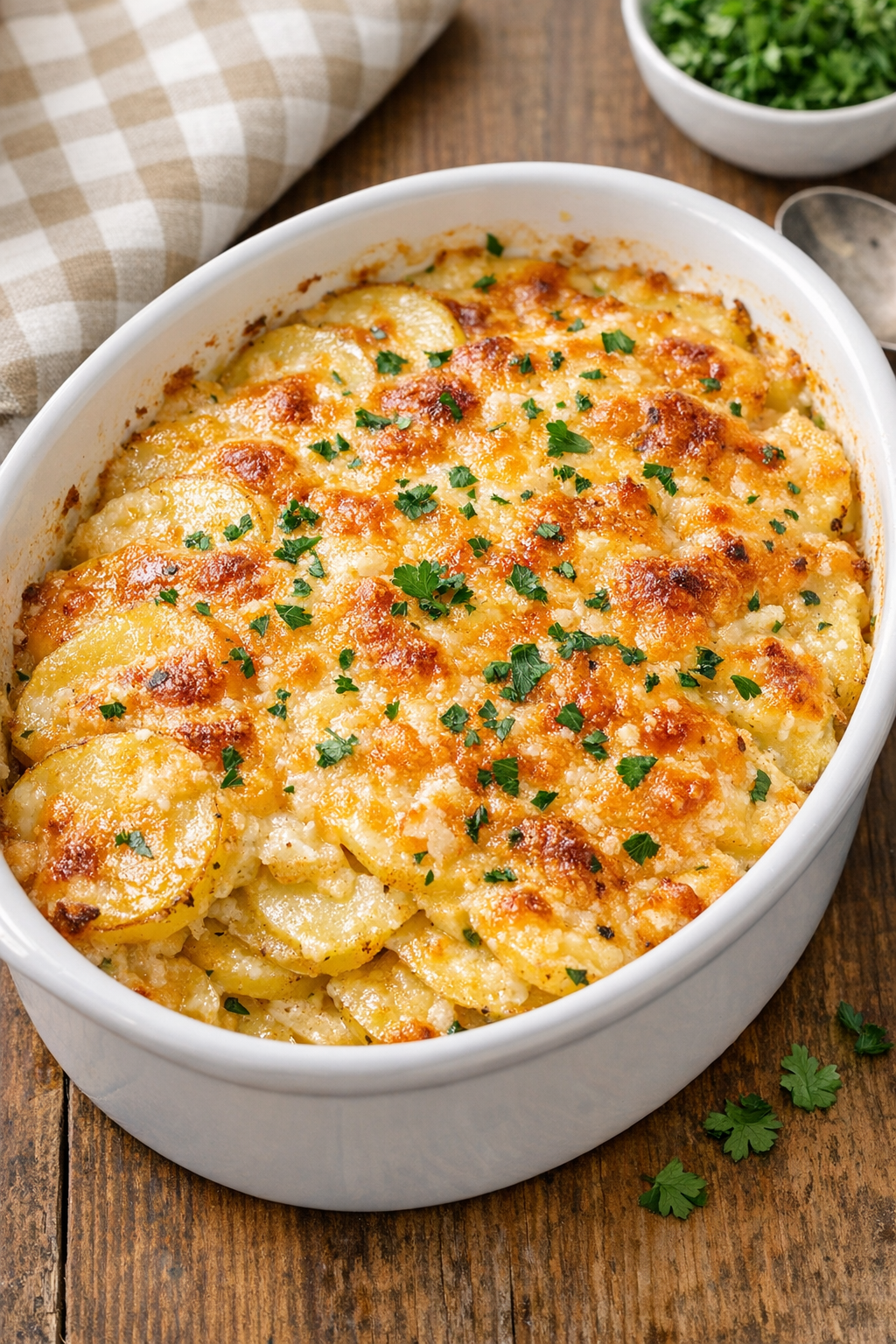 Finished slow cooker Amish August State Fair potatoes