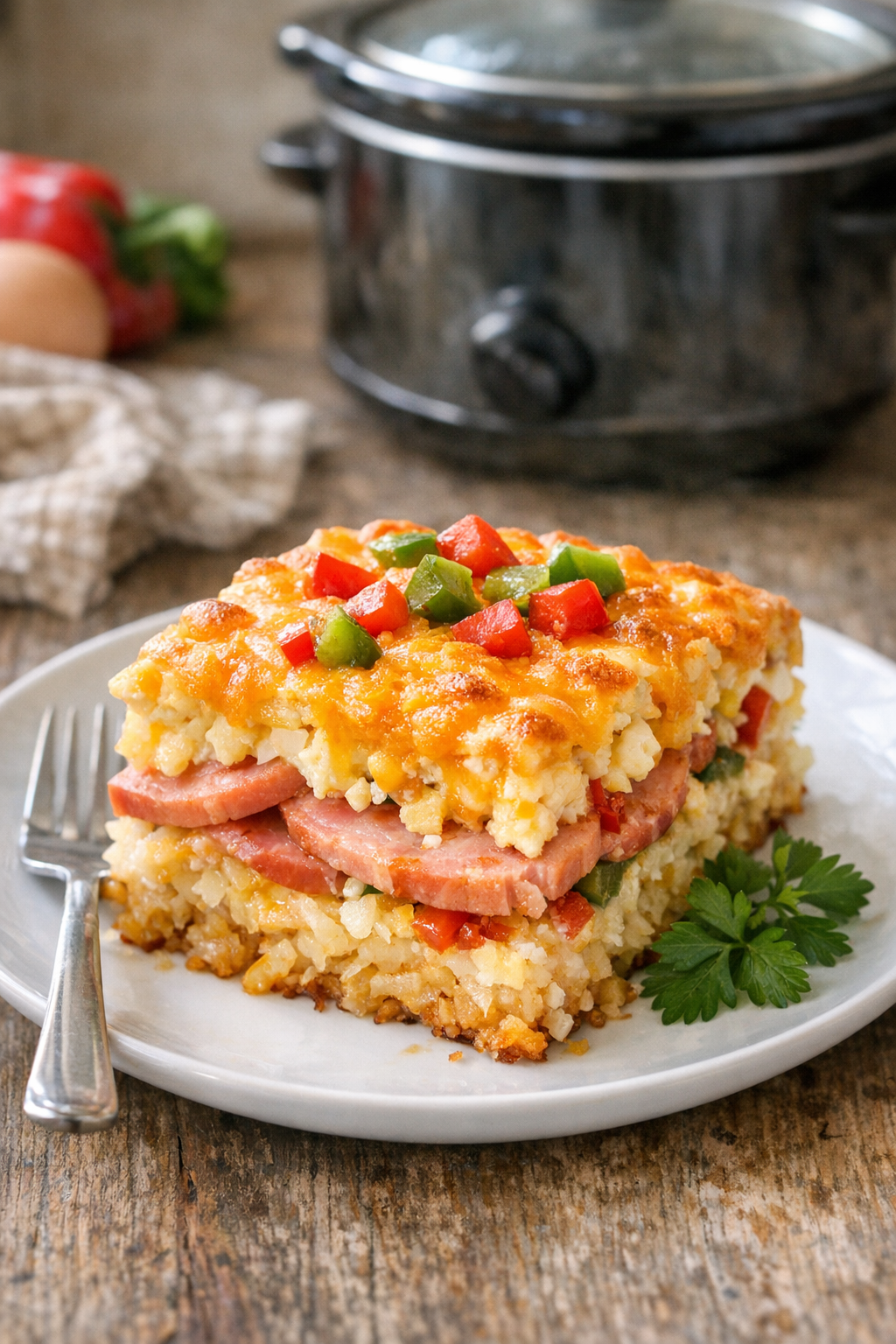 Finished slow cooker breakfast casserole