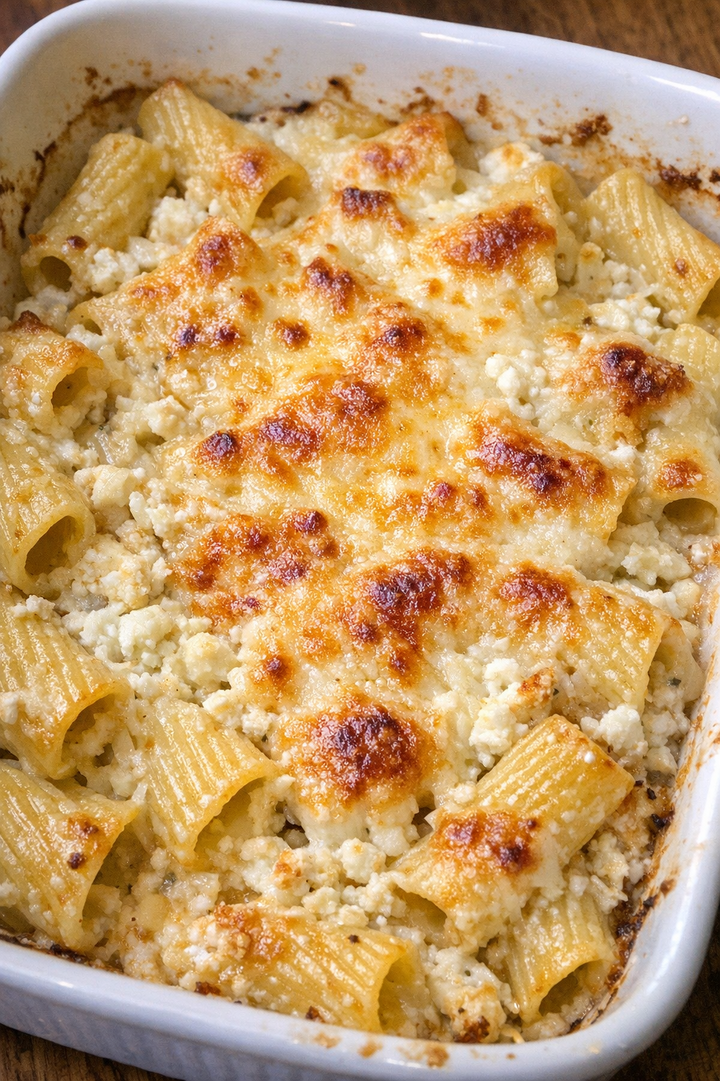 Creamy baked rigatoni with queso fresco