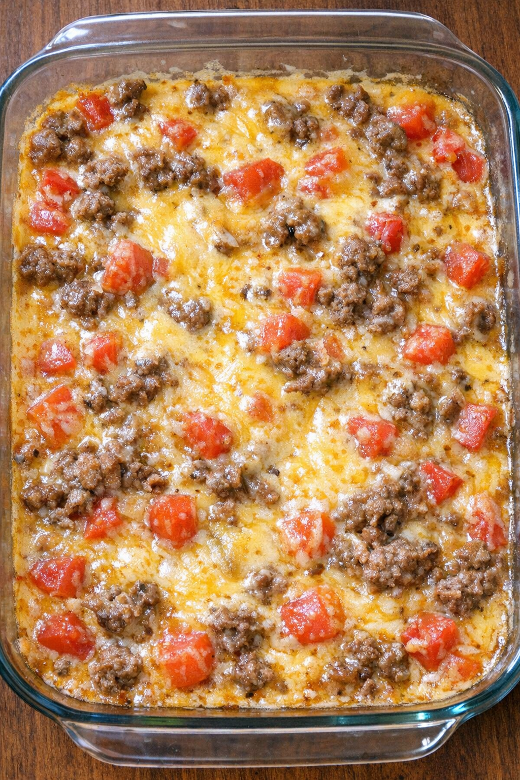 Oven baked beef queso dip ready to serve