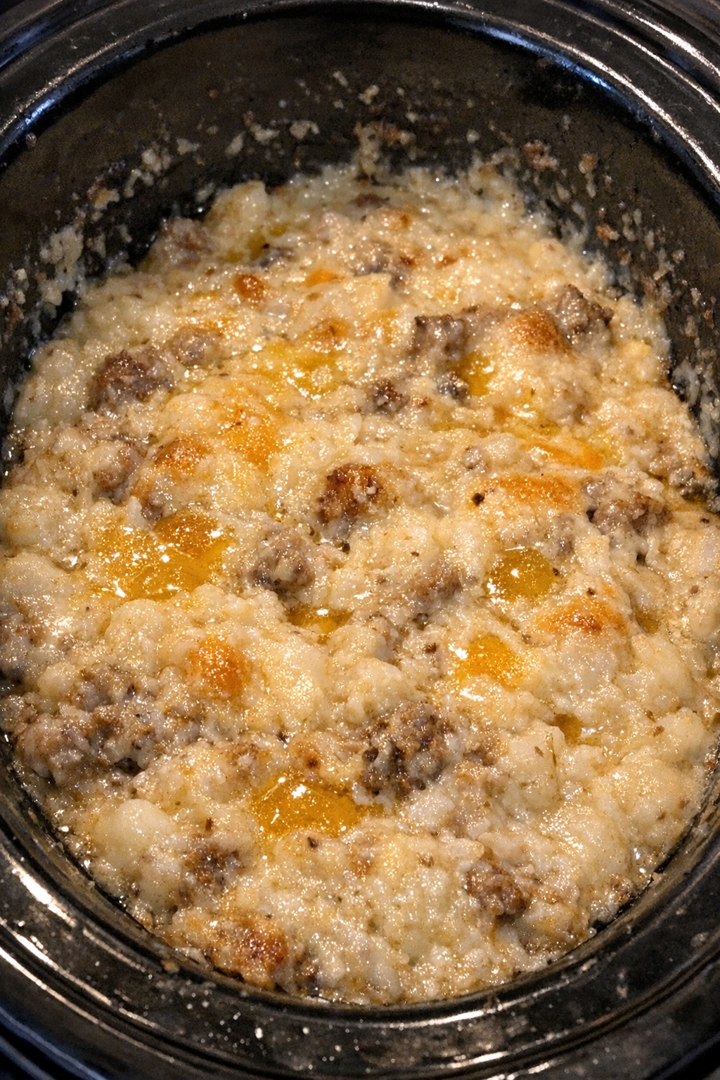 Finished slow cooker bake in the crock