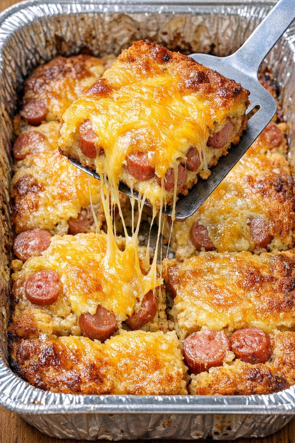 Low carb hot dog Aberdeen bakes in foil tray