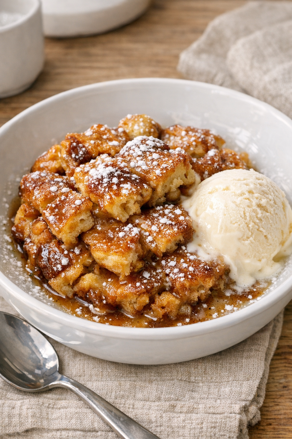 Finished slow cooker waffle dessert