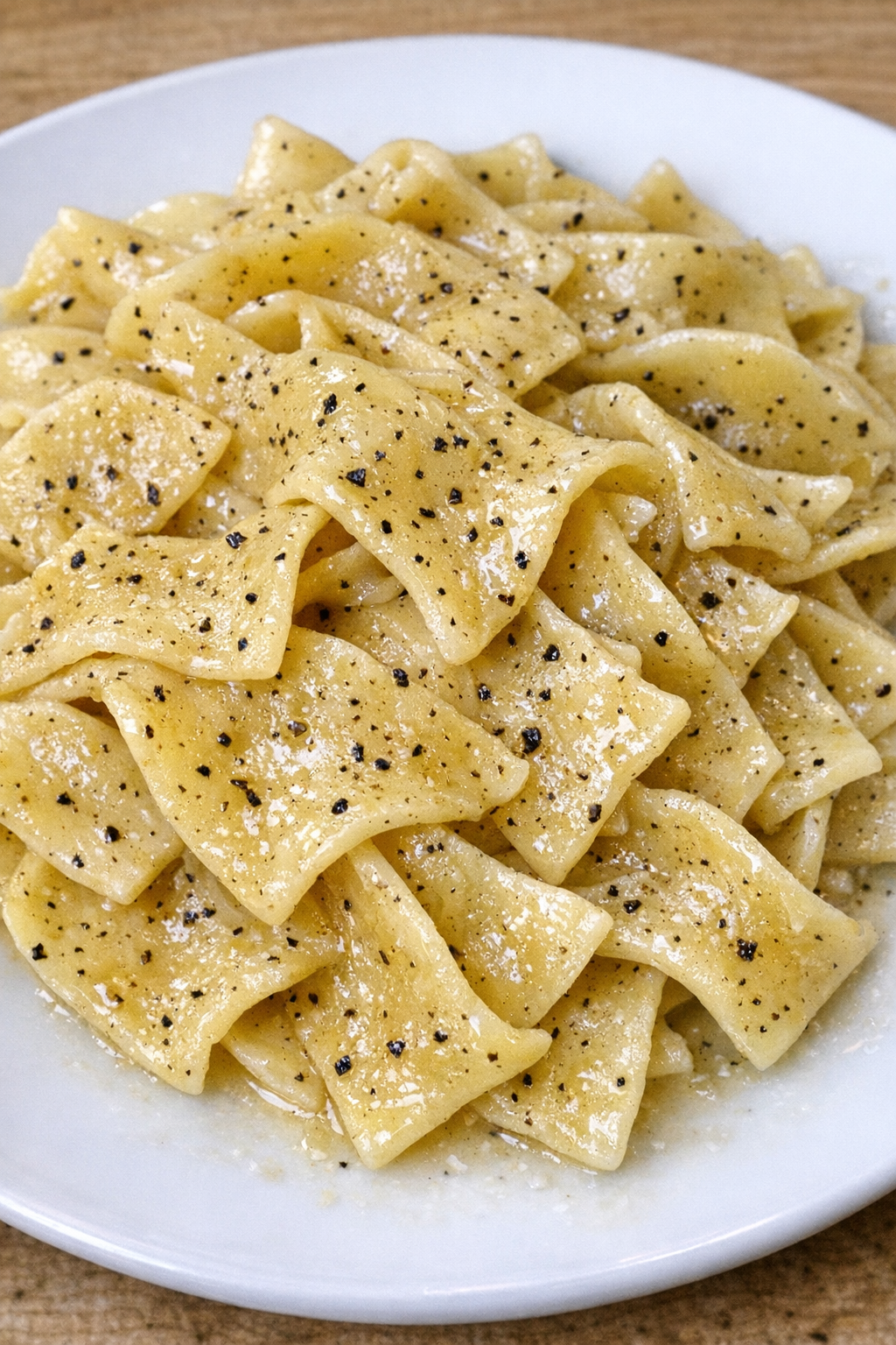 Finished Amish black pepper noodles