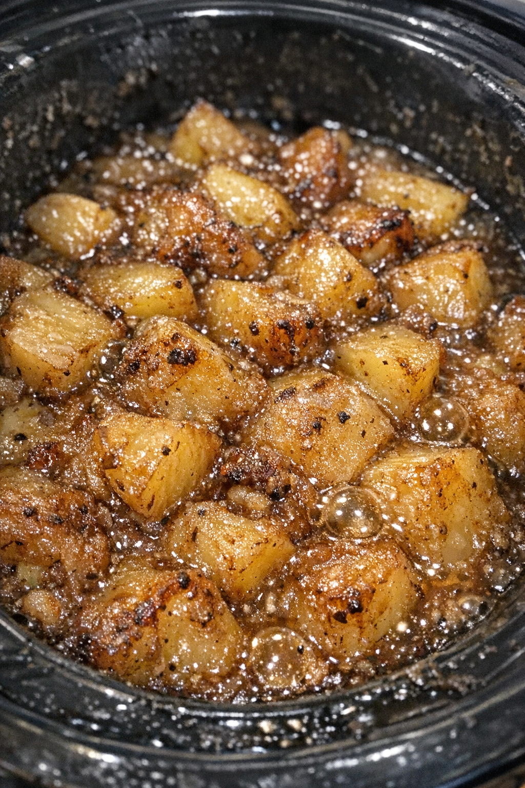 Finished slow cooker Amish fairground spuds