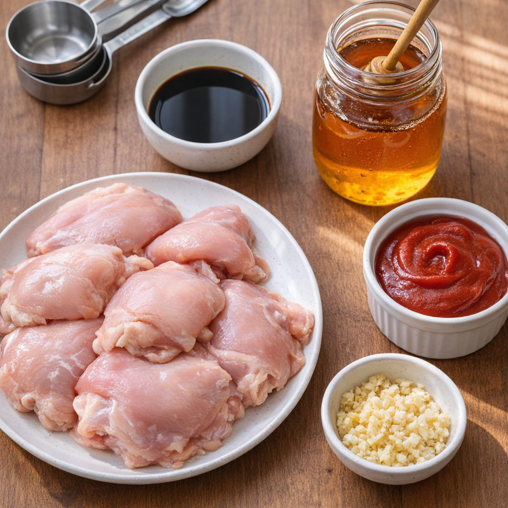 Ingredients for slow cooker honey soy chicken