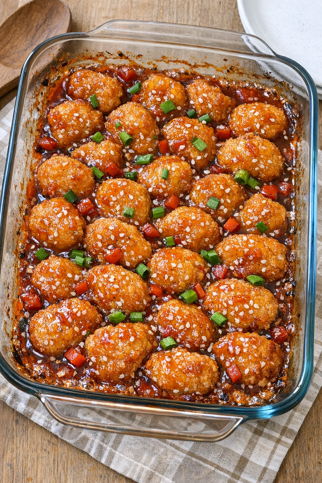 Finished baked chicken nugget casserole