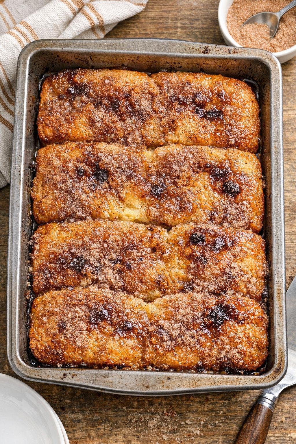 Baked pound cake dessert in a metal pan