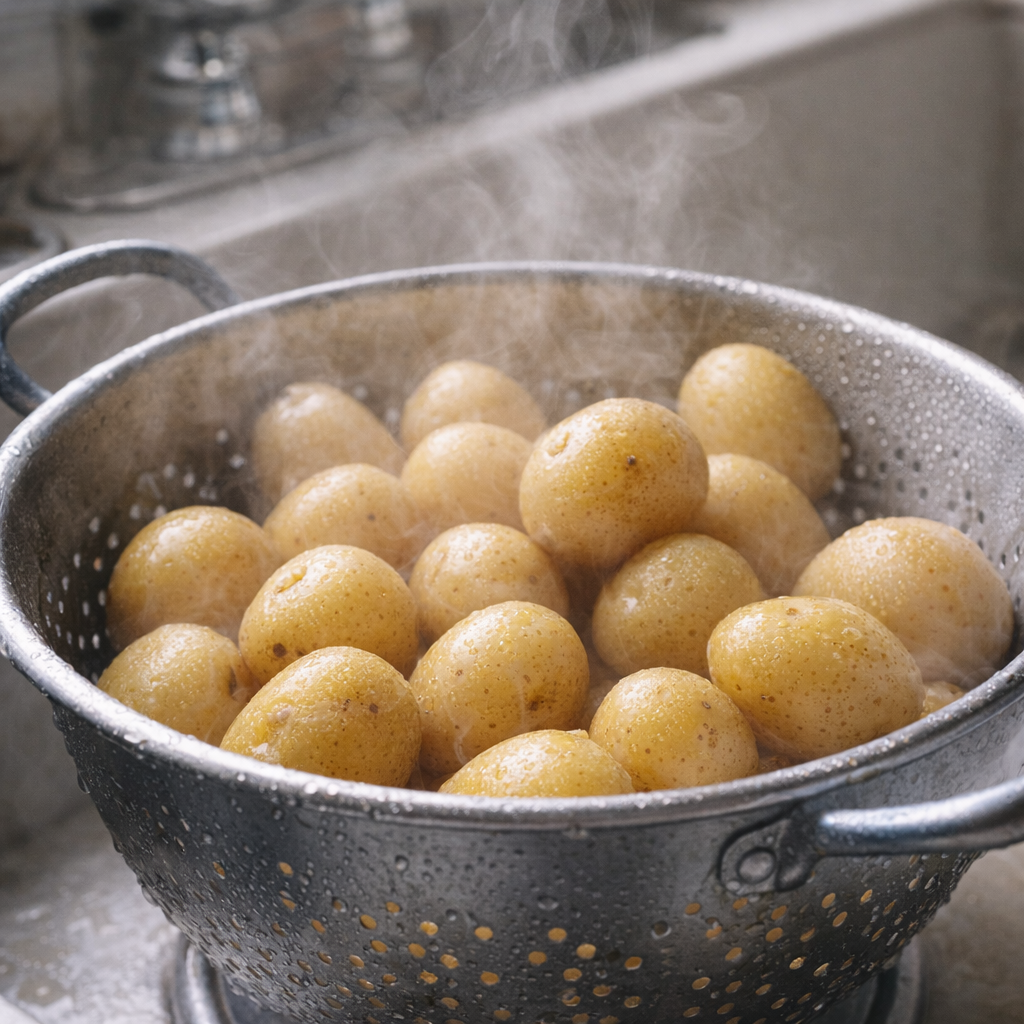 Steaming Using Colander My sister makes the crispiest potatoes using this method, and they are ...