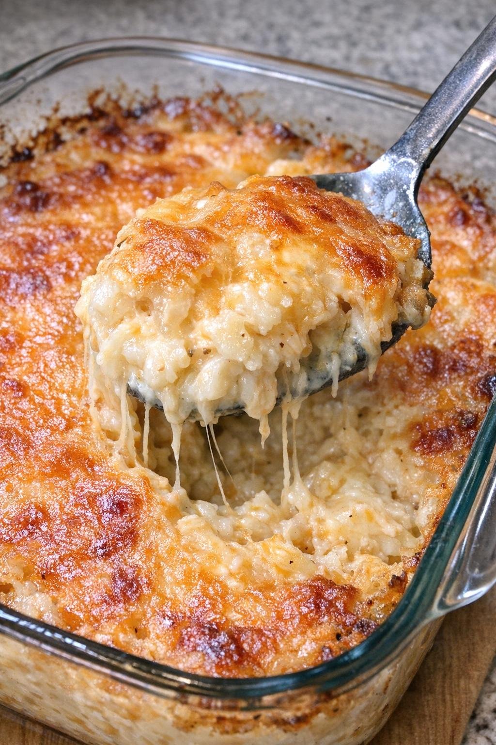 4-ingredient hashbrown caldwell casserole in a glass dish