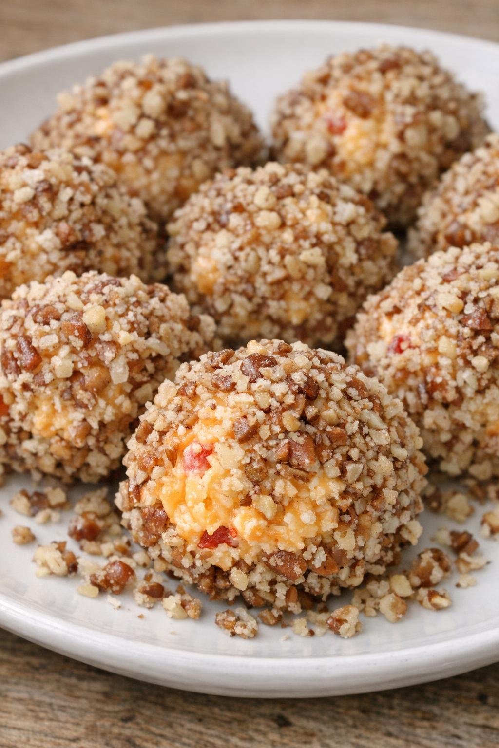 Southern 4-ingredient pimento cheese bites on a white ceramic plate
