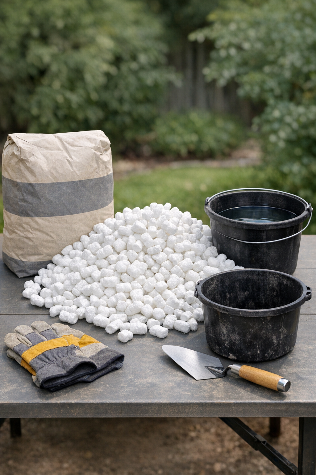 Materials for making lightweight cement yard boulders