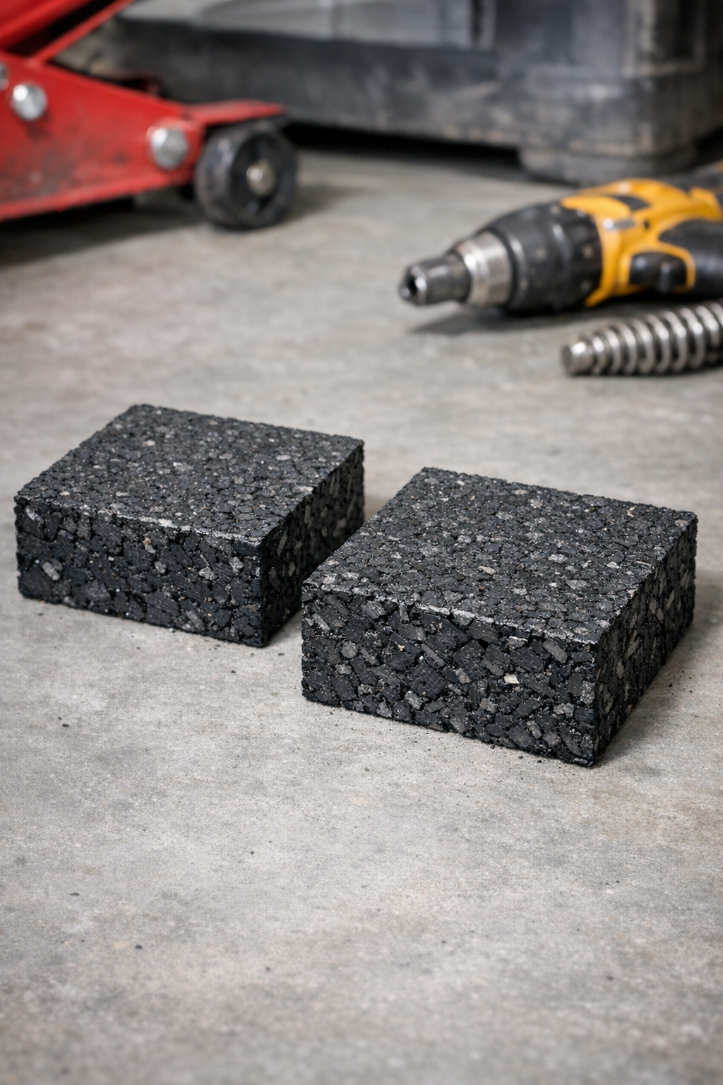 Finished pair of heavy-duty rubber hose vibration pads