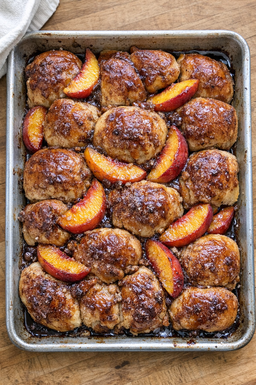 Finished baked pull-apart dessert in sheet pan