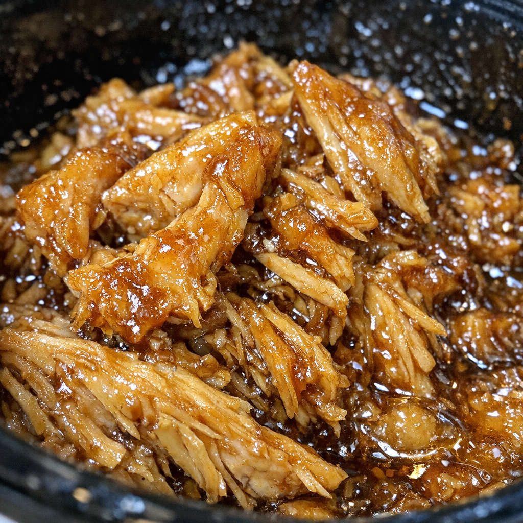 Sticky glazed chicken in a slow cooker