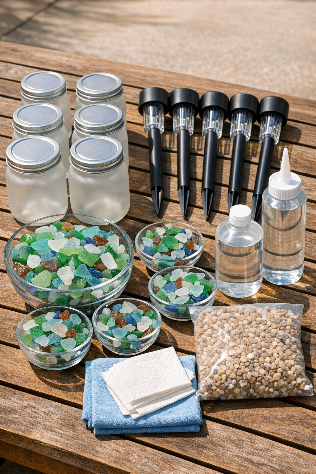 Materials for frosted jar solar pathway lights