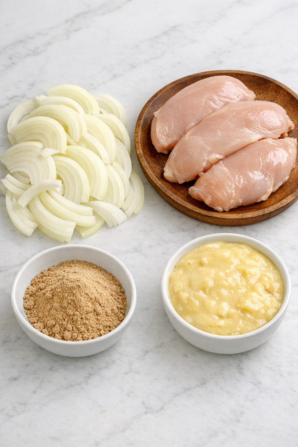 Main ingredients for slow cooker chicken