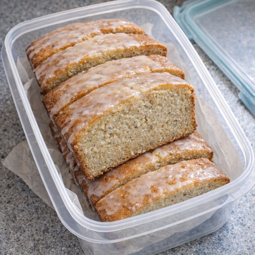 Leftover cake slices stored in container