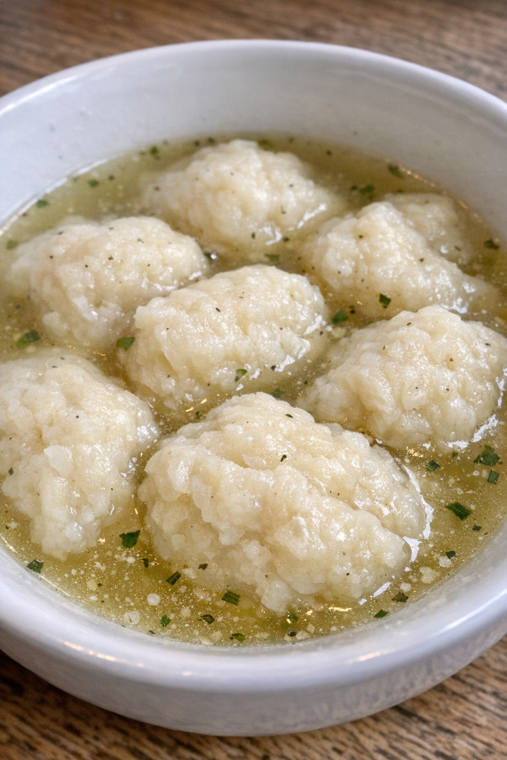 3-ingredient flour dumplings in broth