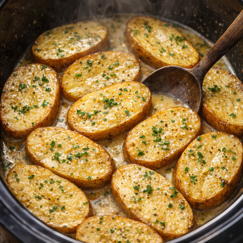 Finished creamy potatoes ready to serve