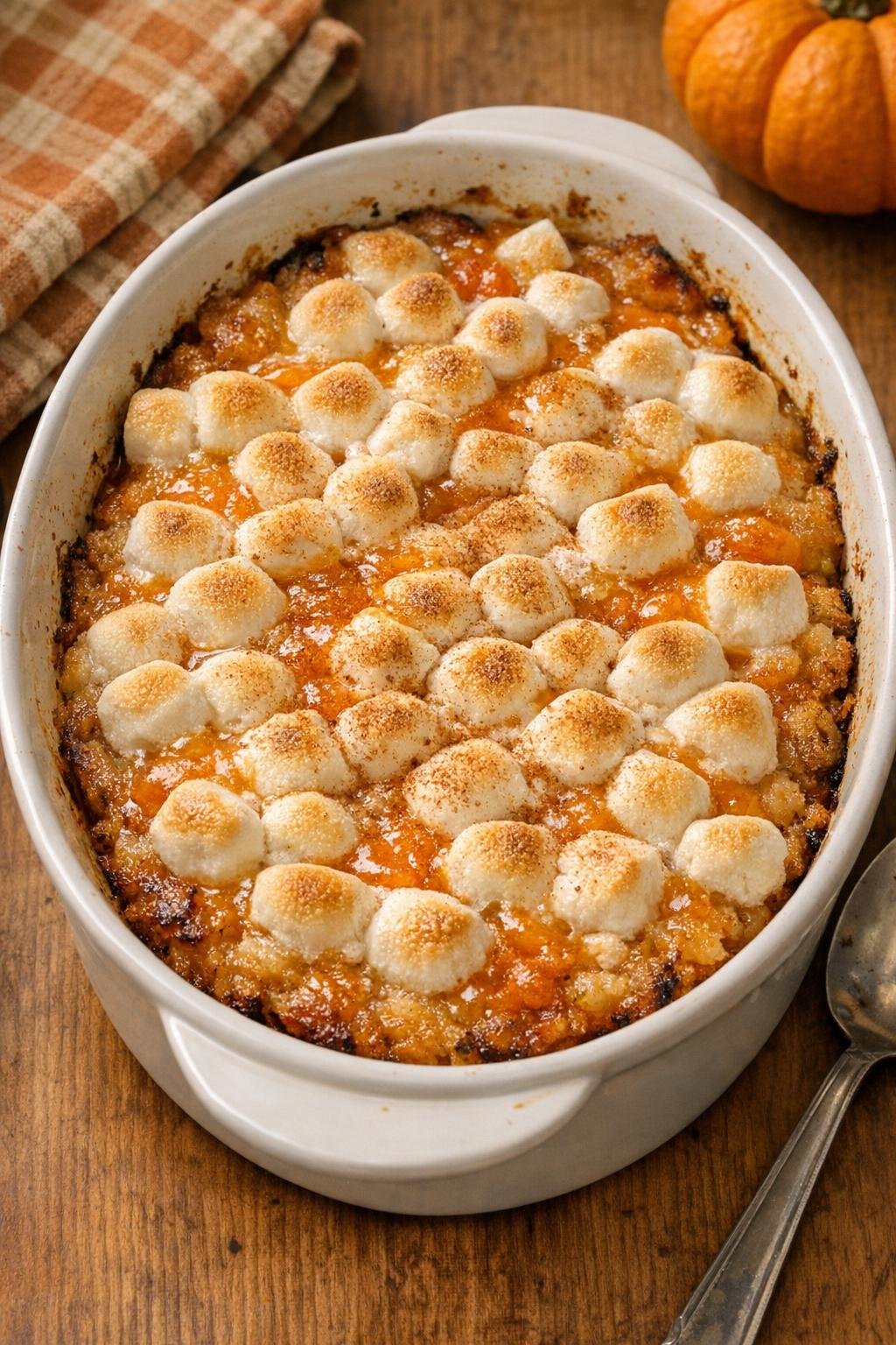 Finished sweet hash brown Halloween dessert in a casserole dish