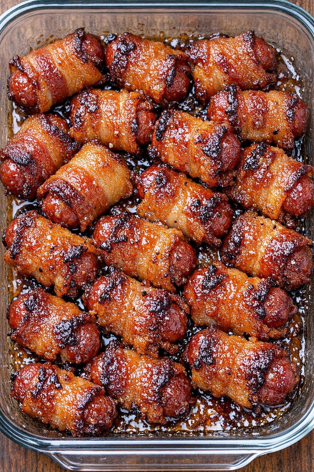 Southern 3-ingredient smoky bacon bites baked until golden-brown