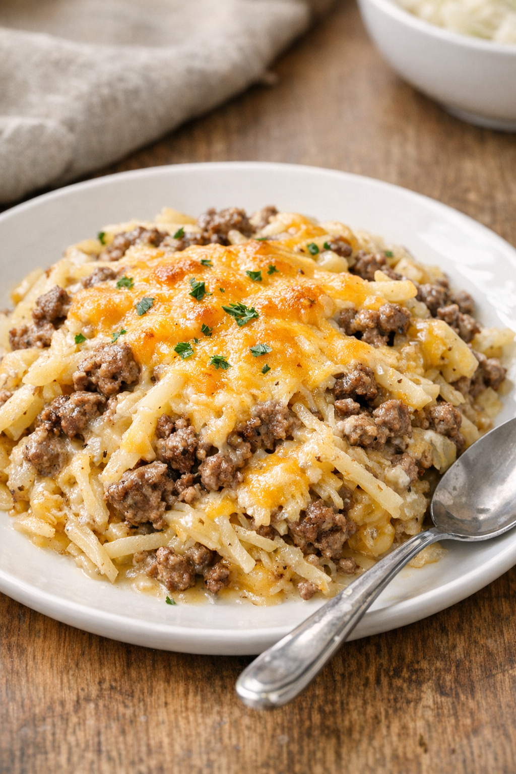 Finished Amish parents' casserole served on a plate