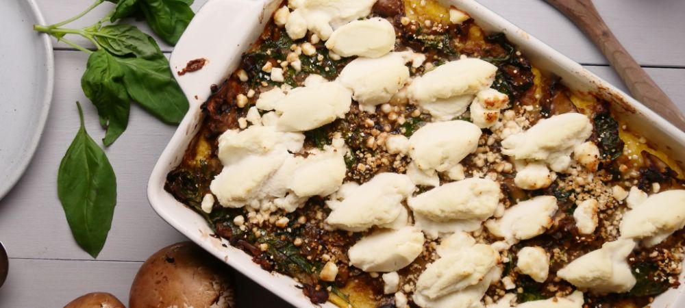 Ricotta Goat Cheese Polenta Bake  Recipe and Video