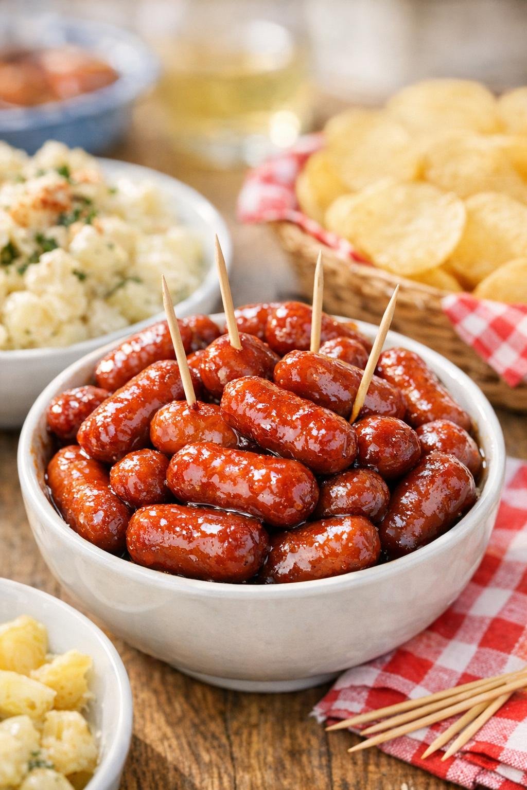 Endelig belagt Lil Smokies med festtilbehør
