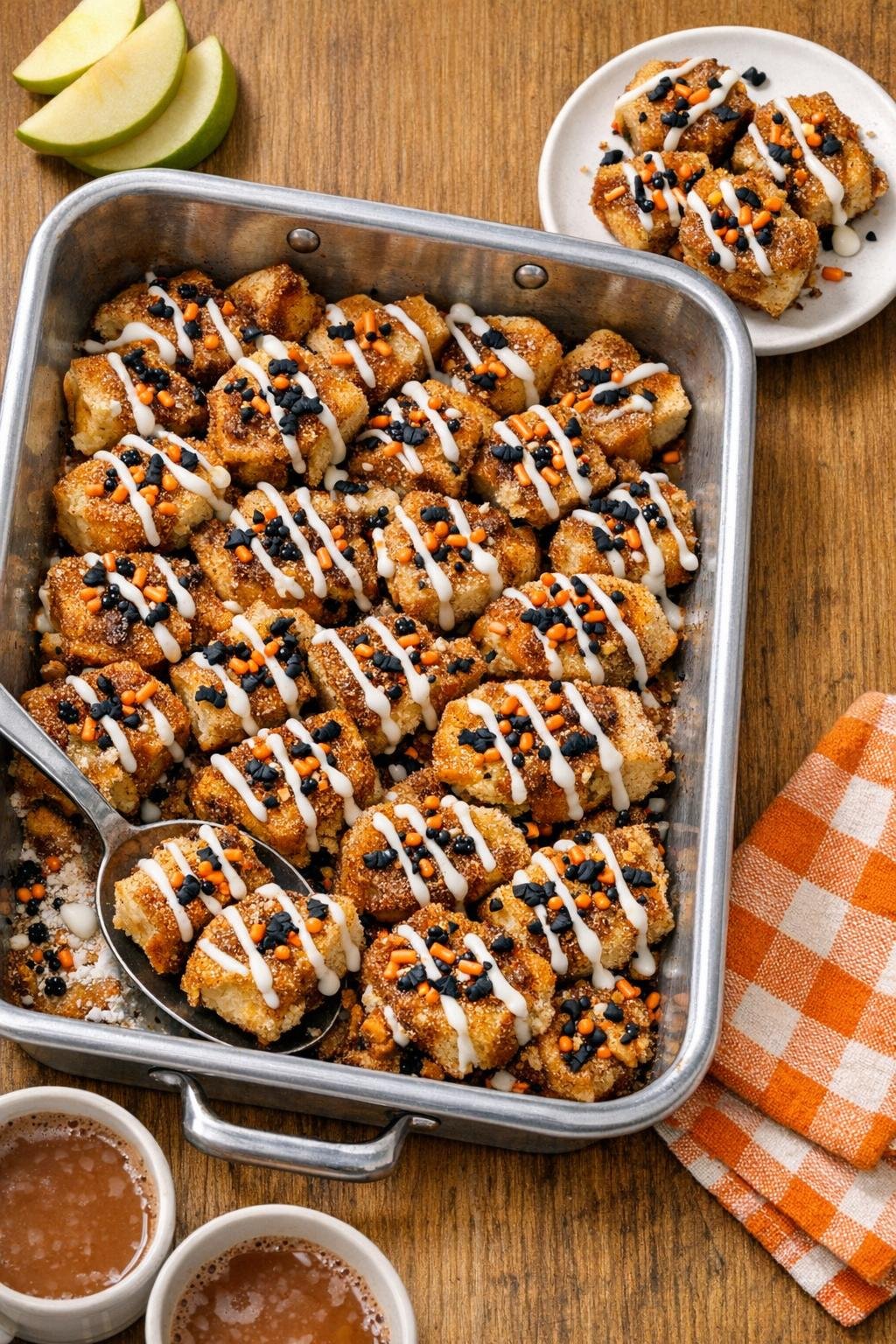 Finished Halloween bagel dessert bake