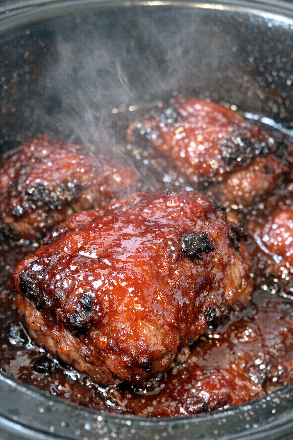 Slow cooker glazed protein with ruby sauce