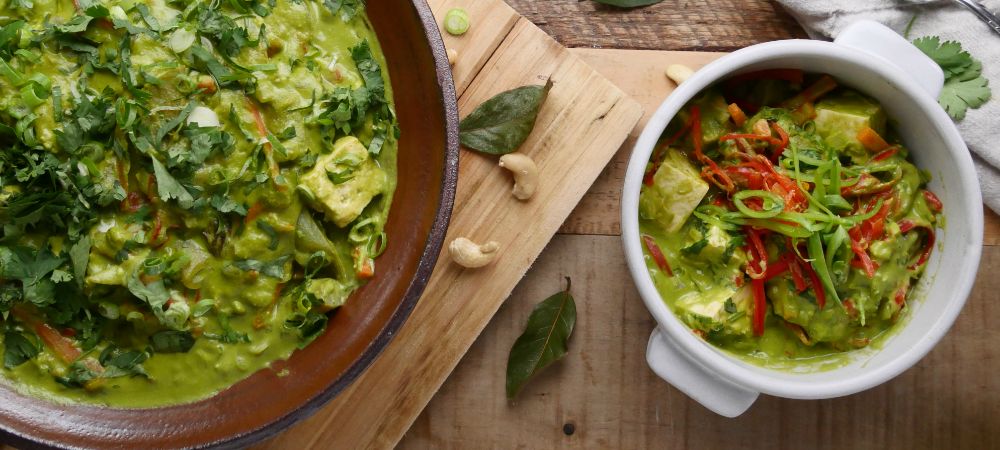 Vegetarian Thai Coconut Green Curry  Recipe and Video