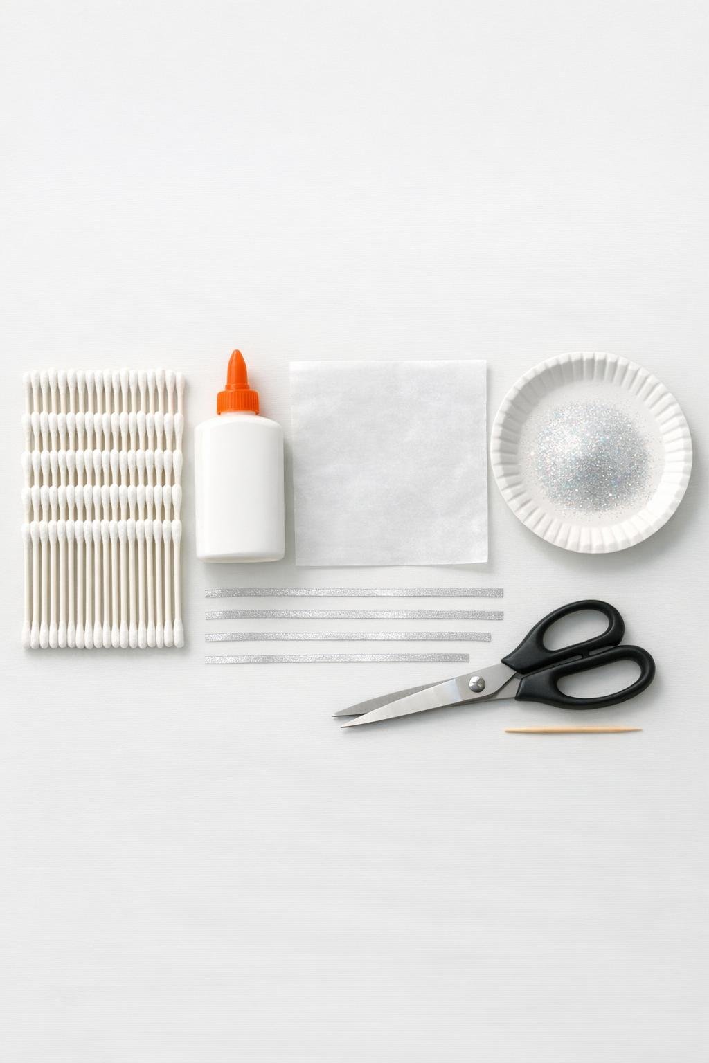 Craft materials laid out for the project