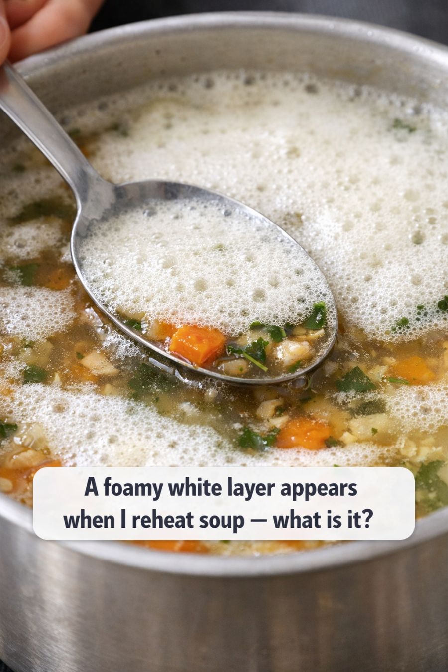 Soup Inner Layer A foamy white layer appears when I reheat soup — what is it? - Cooktop Cove