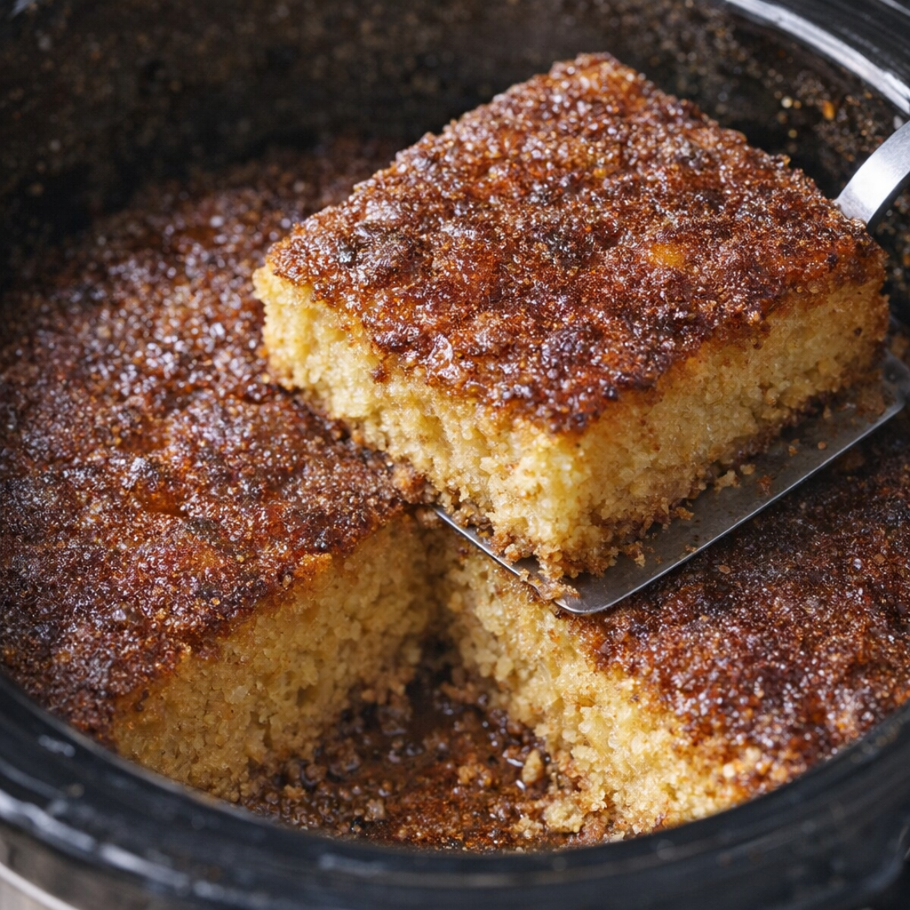 Freshly cooked snickerdoodle bars with a crackly cinnamon top