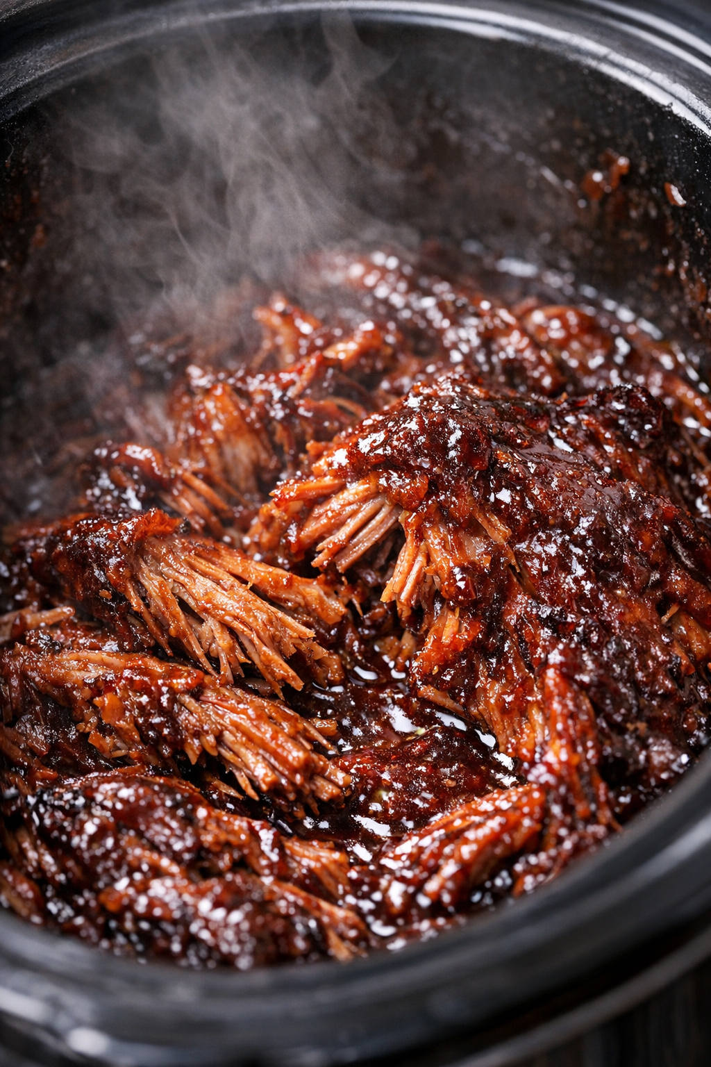 Slow cooker cookout comfort in dark ruby glaze