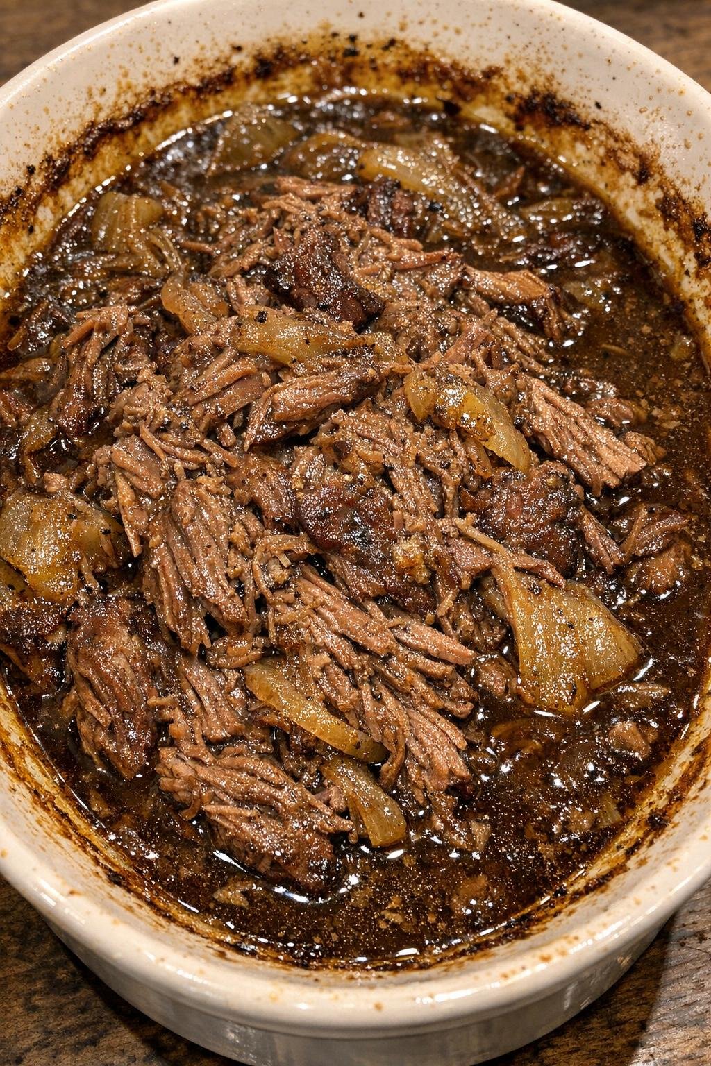 Braised beef chuck in rich beer gravy