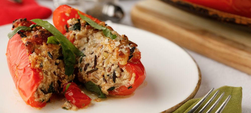 Low-carb Spinach Ricotta Stuffed Peppers Recipe and Video