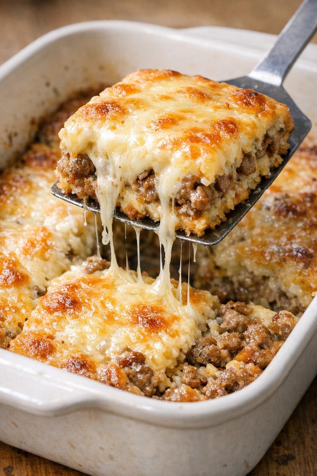 Low carb sausage crestview bakes in a casserole dish